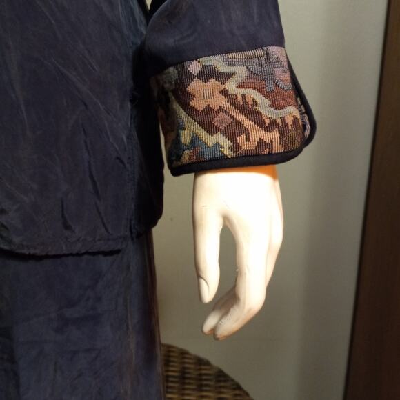 Vntg 80s 90s Papike Wear 2 Pc Set Aztec Southwestern Jacket Duster Maxi Skirt S - Picture 4 of 14